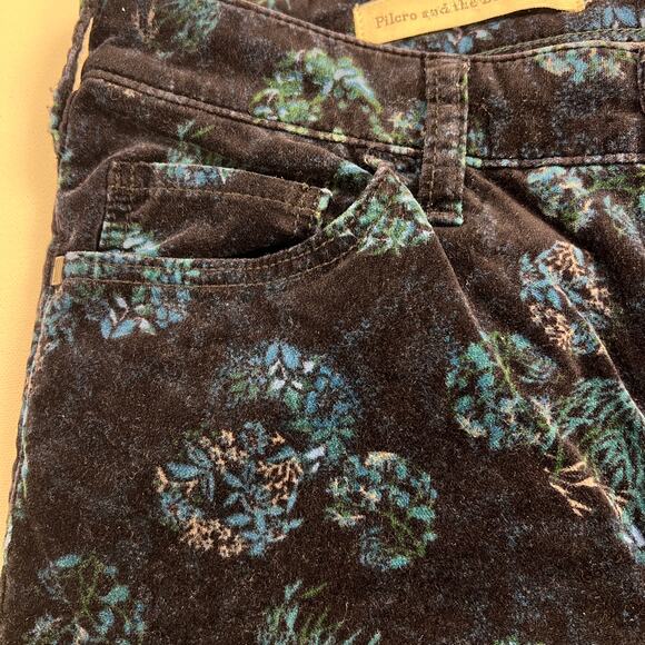 Pilcro and the Letterpress Script Velvet Ankle Jeans Navy Blue Floral Size 27 - Picture 8 of 15